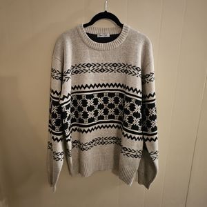 MCJC Men's Medium Cream and Black Super Soft Sweater